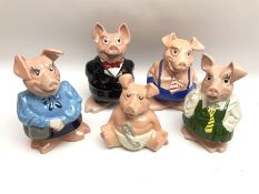 Five Wade Natwest pig money boxes