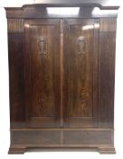 Early to mid 20th century oak double wardrobe