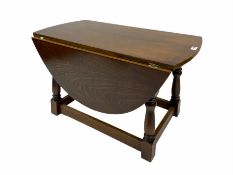 Oak drop leaf occasional table