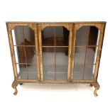Mid 20th century mahogany triple display cabinet