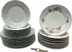 Eight dinner and eight side plates by Thun with a leaf design