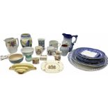 Ceramics including a Burleigh ware blue and white vase