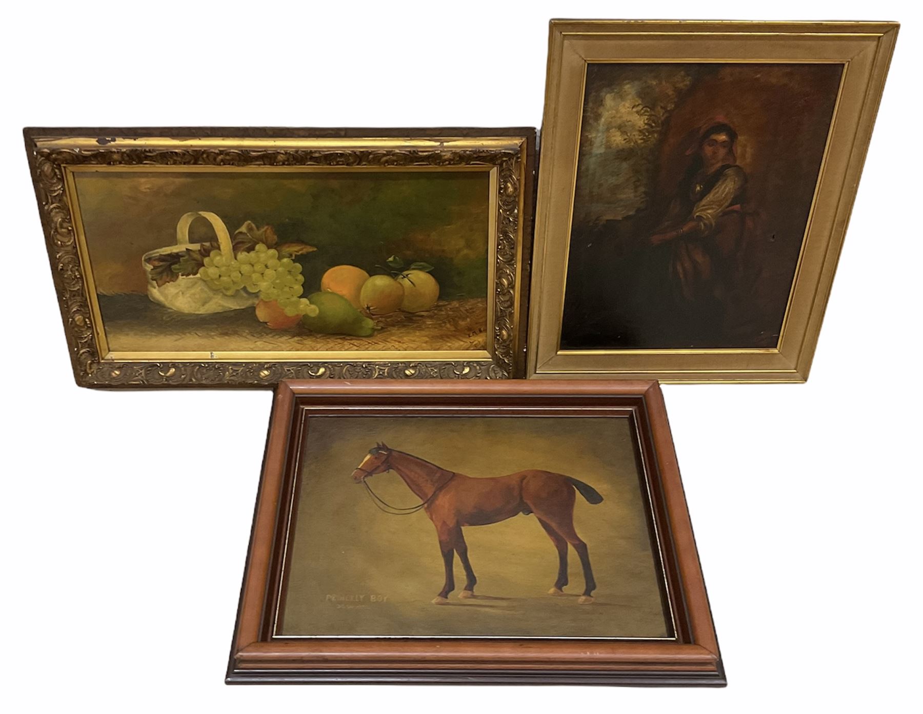 Three oil paintings: still life