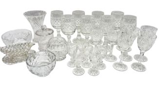 Assorted crystal cut glassware