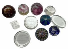 Assorted glass paperweights