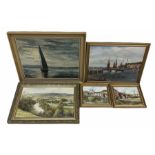 Five landscape / seascape oil paintings