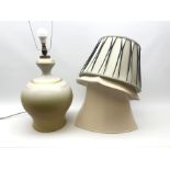 Large table lamp of bulbous baluster form