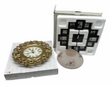 Multiple photo frame wall clock H40cm