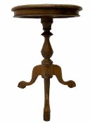 Georgian style mahogany pedestal table with ball and claw feet