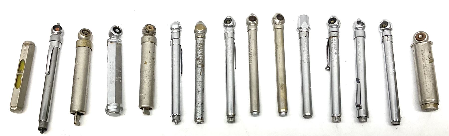 Group of tyre pressure gauges