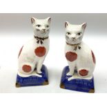 Pair of Staffordshire style cats