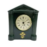 Hornsea emerald green Westclox Warwick ceramic mantel clock with battery operated movement