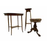 Victorian rosewood revolving piano stool