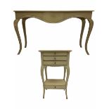 Classical grey painted console table