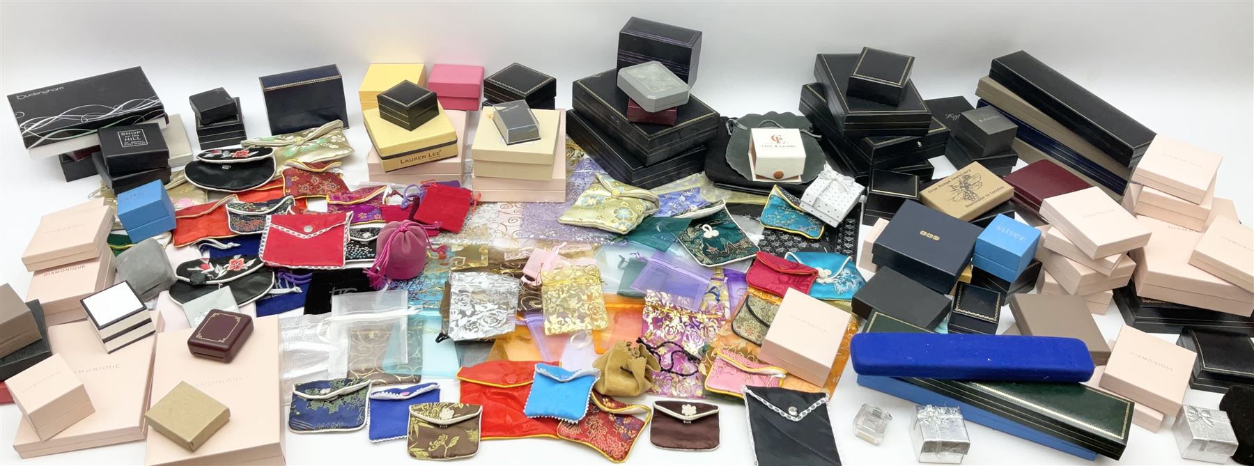 Group of jewellery boxes and packaging