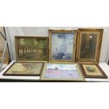 Large quantity of framed oils