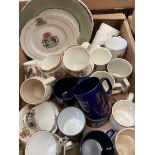 Quantity of commemorative ware to include Spode plate