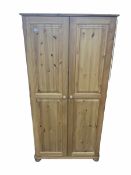 Solid pine double wardrobe