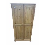 Solid pine double wardrobe