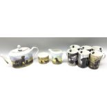 Danbury Mint Black Labradors by John Silver teaset for six