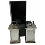 Pair of chrome slim carriage clocks
