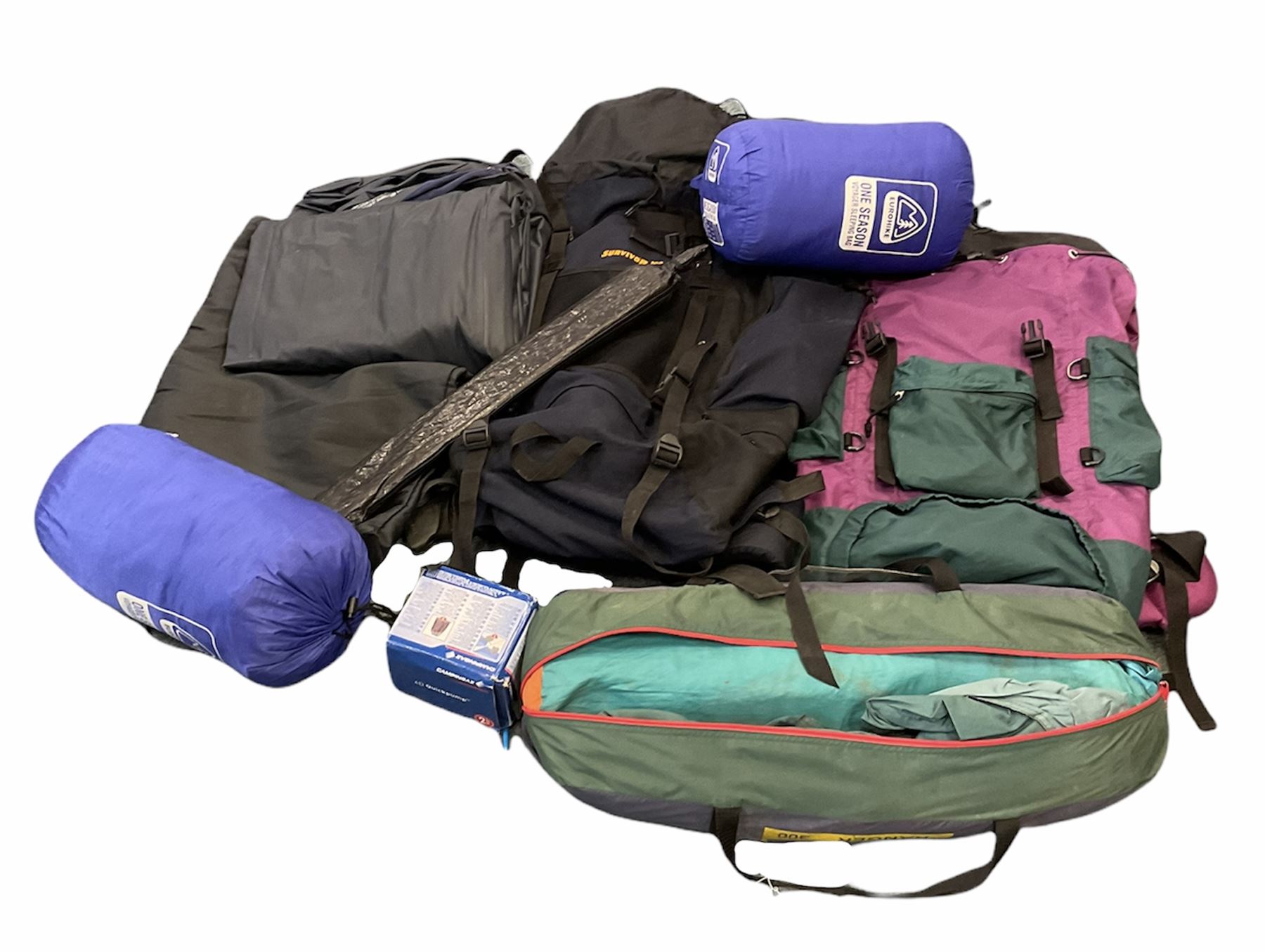 Quantity of camping equipment to include blow up air mattress