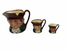 Three graduating Royal Doulton character jugs