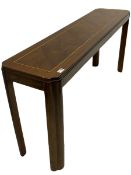 Rectangular walnut console table