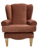 Wingback Chair pink fabric