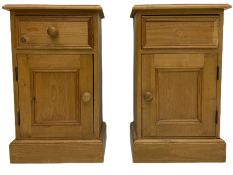 Pair of pine bedside cabinets