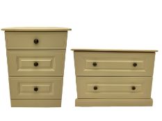 Cream finish two drawer chest W86cm