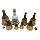 Seven Bell's Whiskey Wade ceramic bell decanters