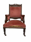 Late Victorian walnut armchair