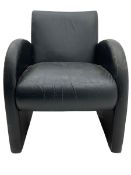 20th century retro armchair upholstered in leather