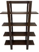 Dark walnut finish shelving unit