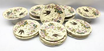 French hand painted dessert service