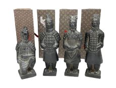 Four Chinese terracotta warrior style figures