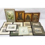 Various prints and Arthur Osbourne ivorex plaques etc