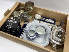 Group of silver plate and pewter