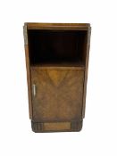 Early to mid 20th century Art Deco walnut bedside cupboard (W36cm