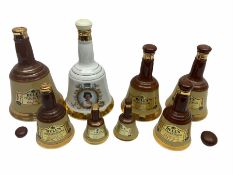 Seven Bell's Whiskey Wade ceramic bell decanters