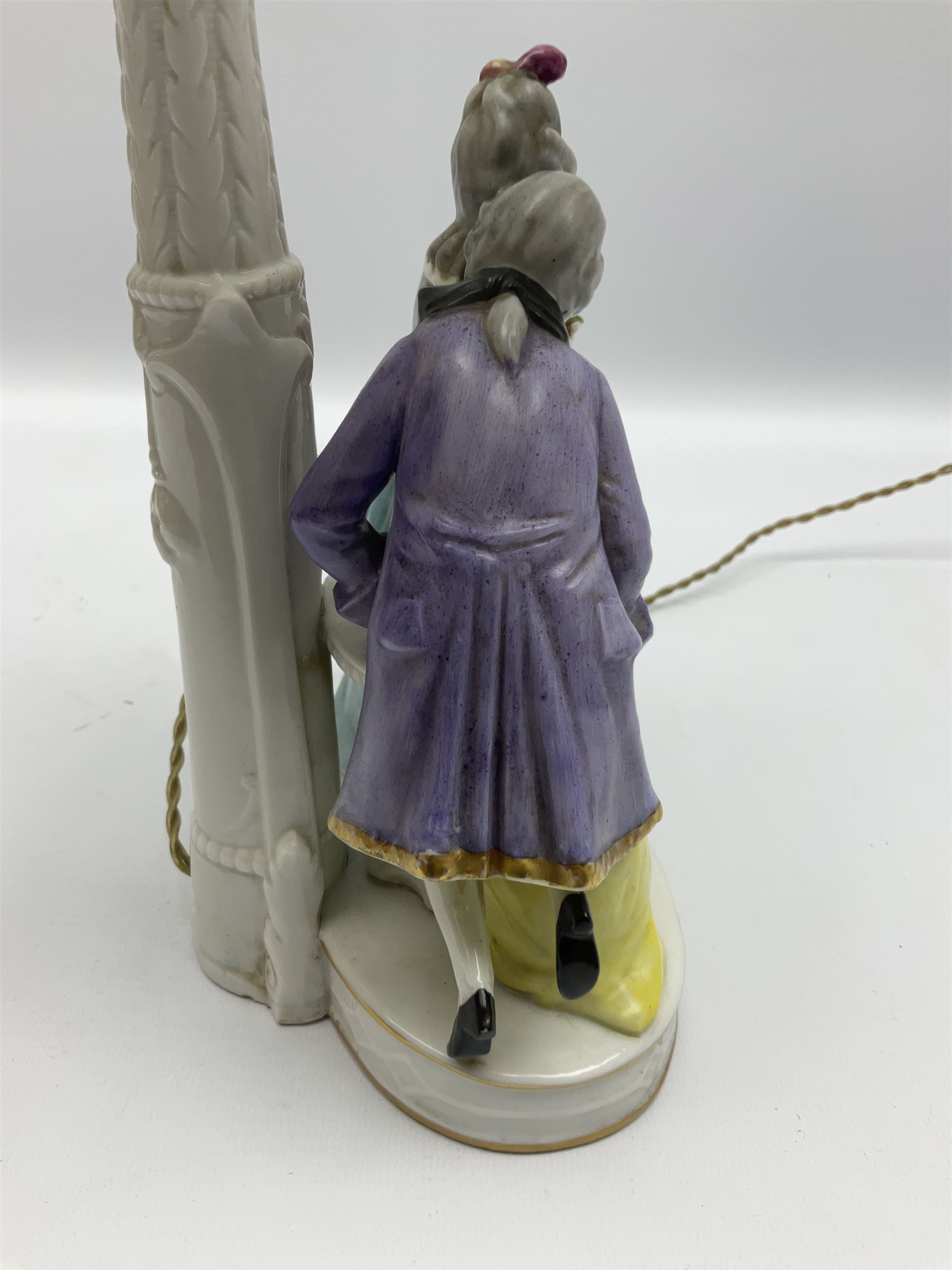 Sitzendorf table lamp modelled as a male and female figure - Image 2 of 5