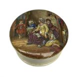 Victorian Prattware pot lid and base