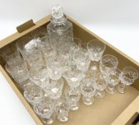 Cut glass decanter of straight sided form