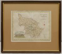 Late 19th century hand coloured map of the West Riding of Yorkshire