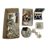 Collection of costume jewellery and watches