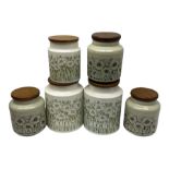 Six Hornsea storage jars