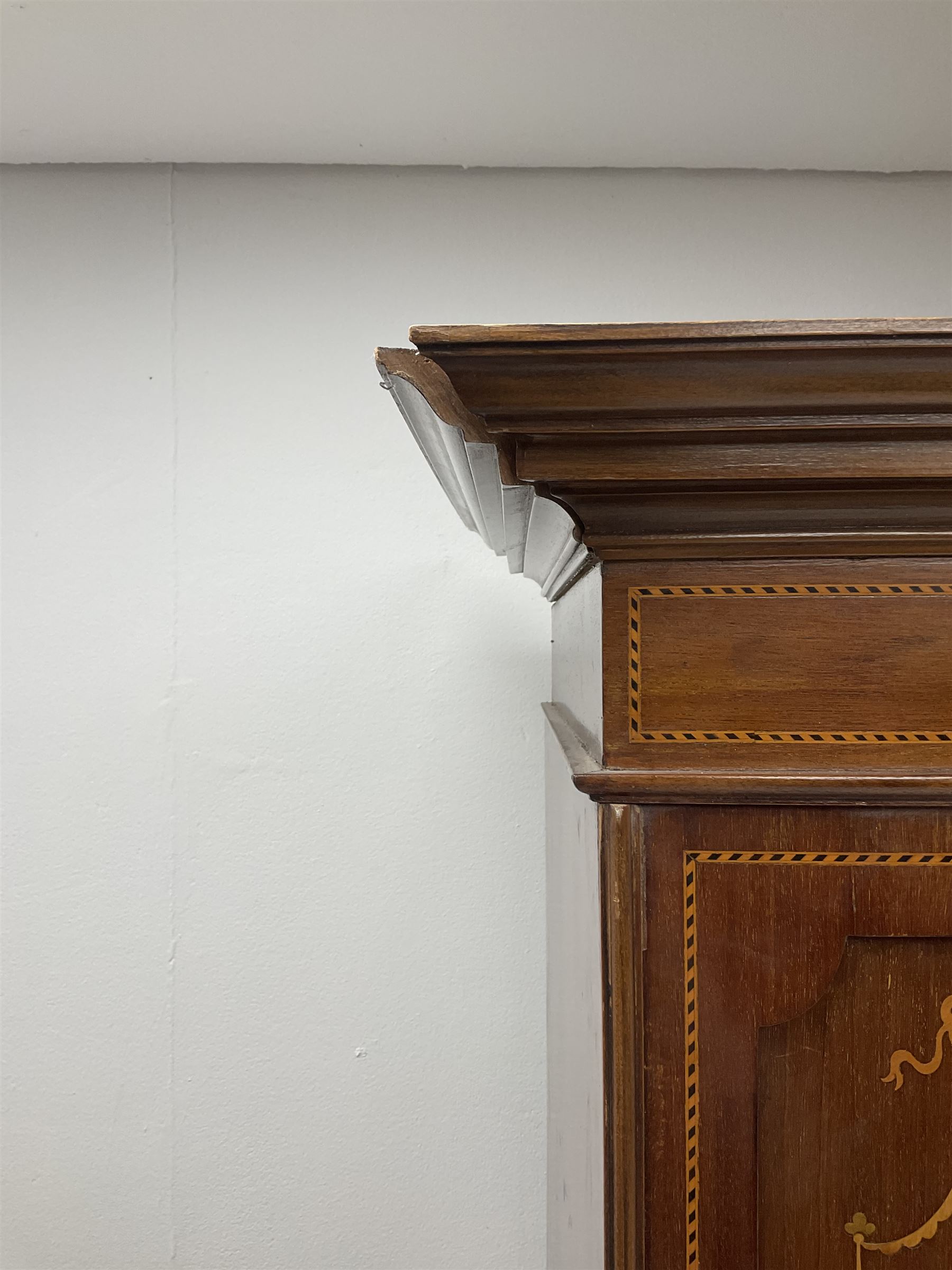 Edwardian inlaid mahogany wardrobe - Image 4 of 5