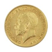 King George V 1911 gold half sovereign coin