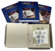 Linder stamp album pages including Isle of Man and Bailiwick of Guernsey part complete with stamps a